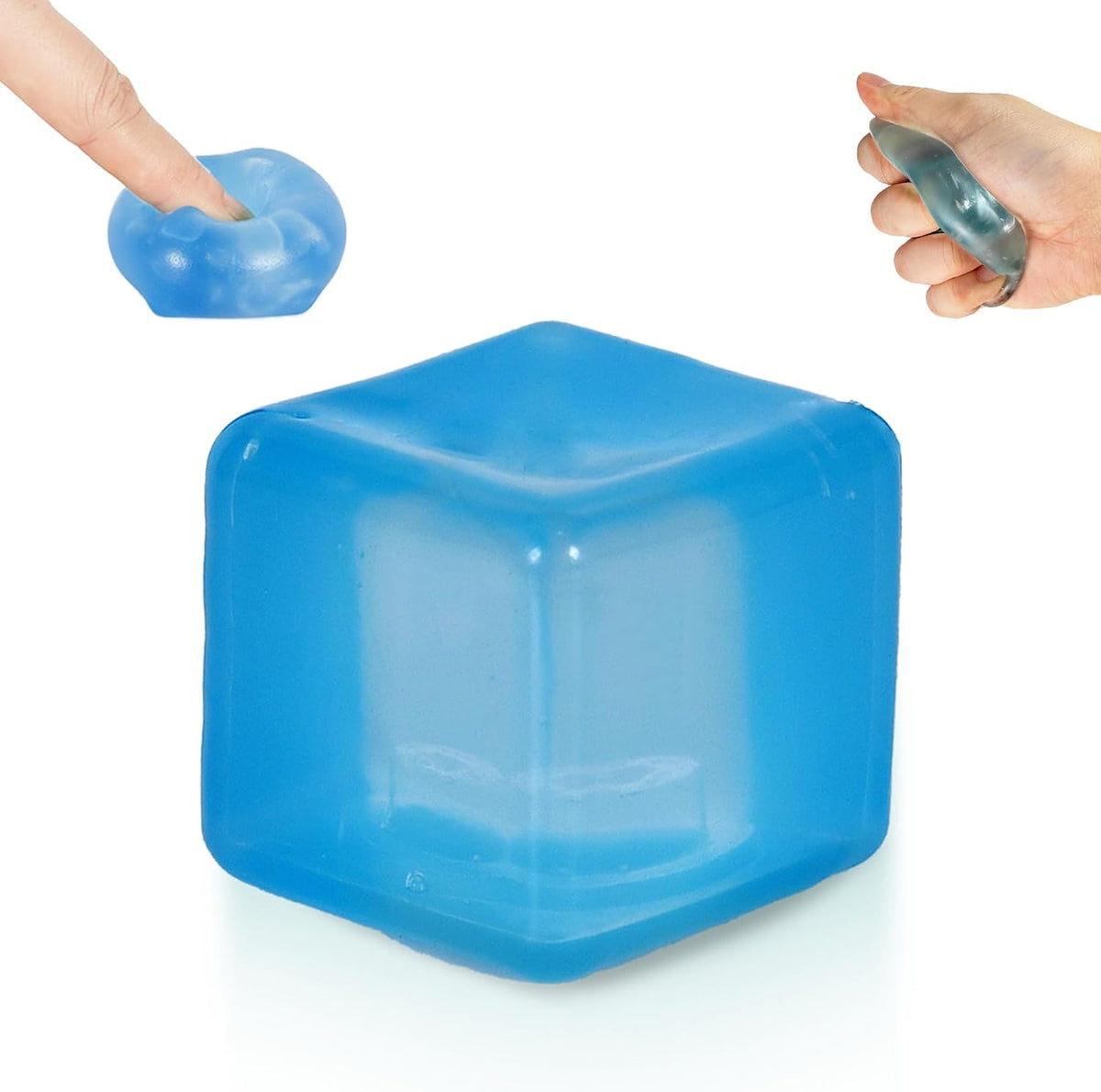 Cube-Shaped Squishy Toy, Translucent Sensory Fidget