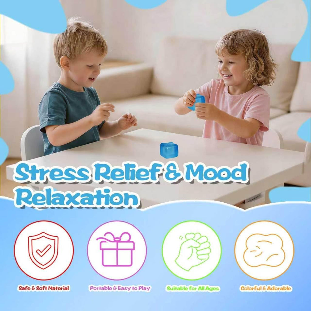 Slow Rising Stress Cube Squeeze Toy, 5cm/1.97in, Kids 3+(Blue)
