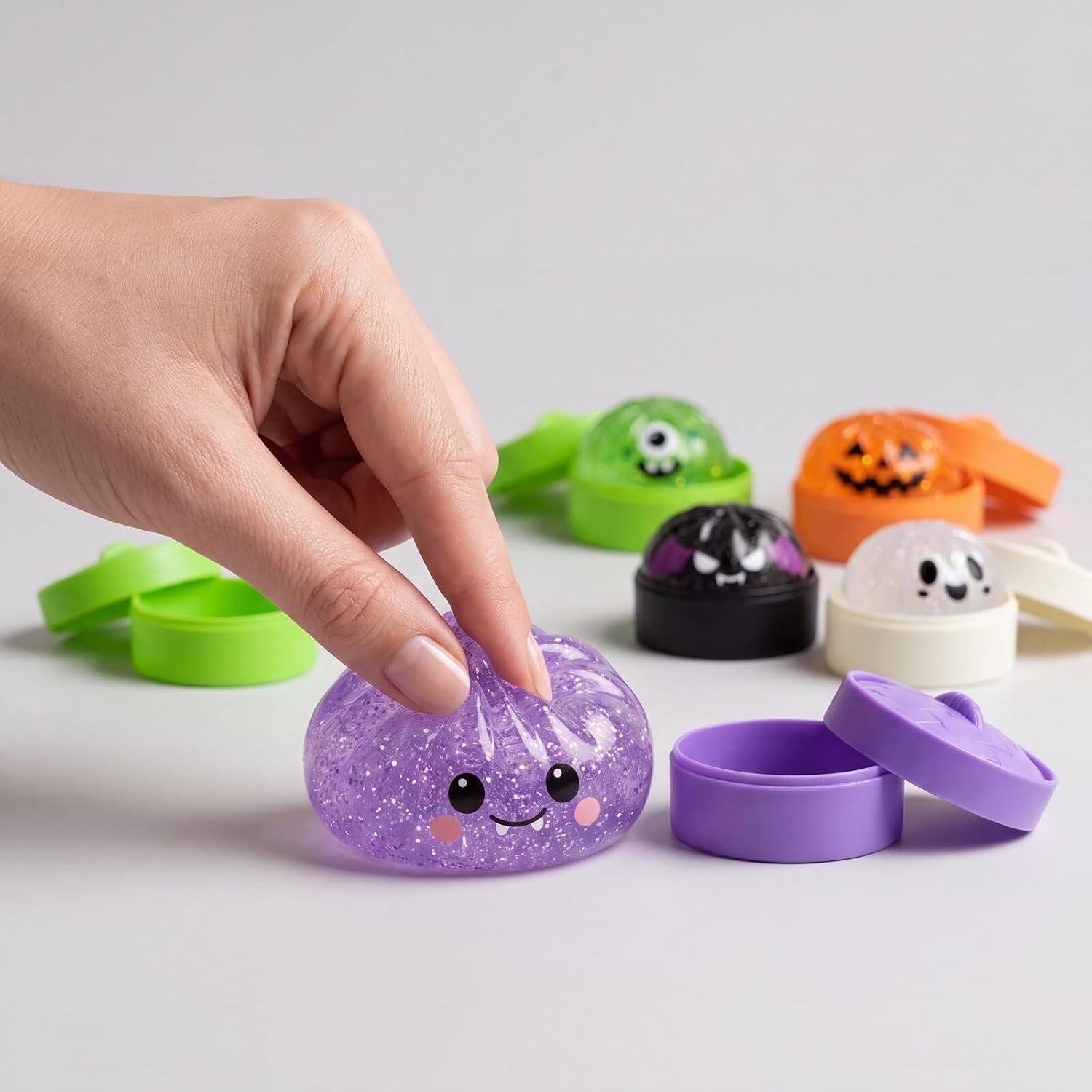 Halloween Spooky Ghost Ornament Squishy Dumpling Figurine for Adult Kid (Purple) | for Adults & Kids