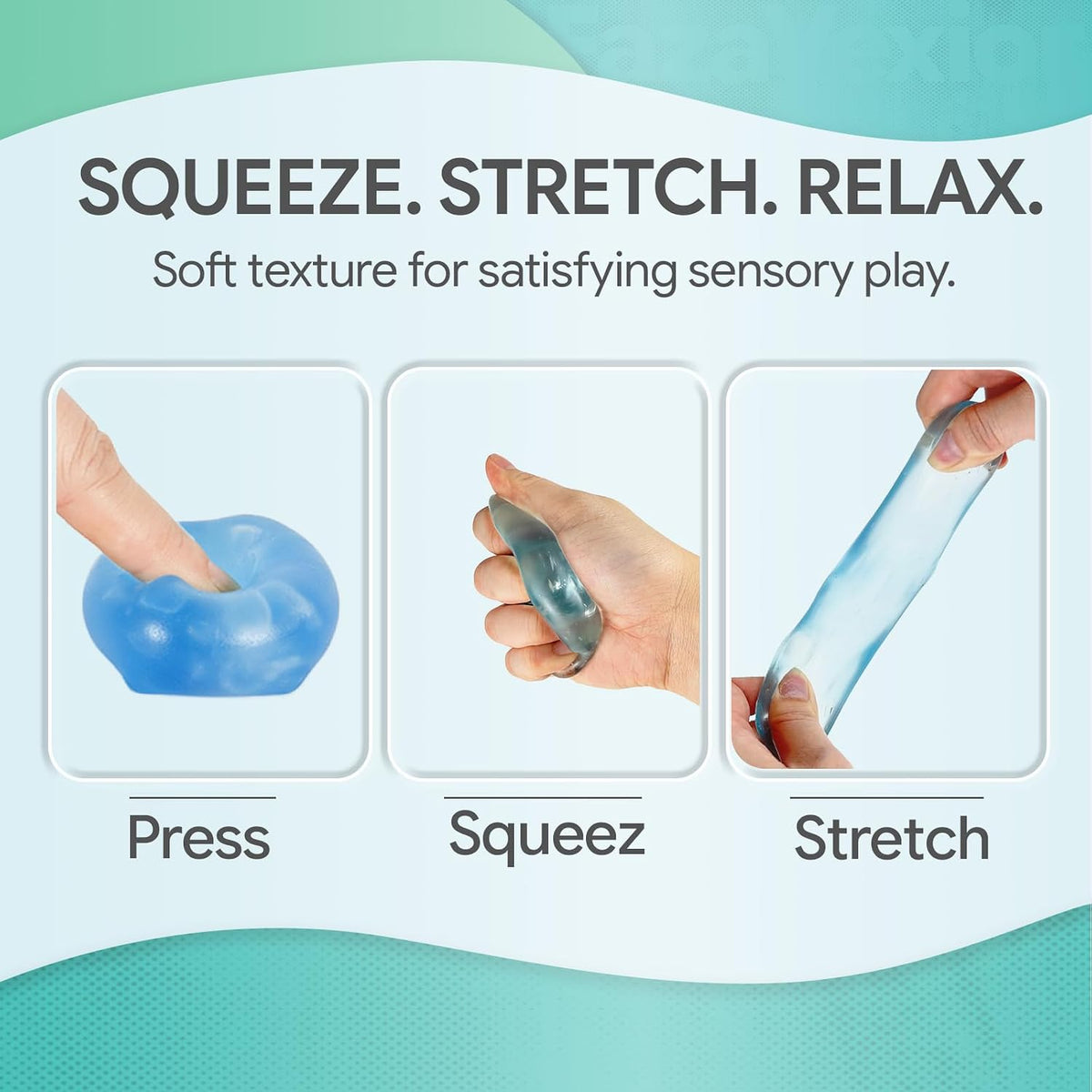 Cube-Shaped Squishy Toy, Translucent Sensory Fidget