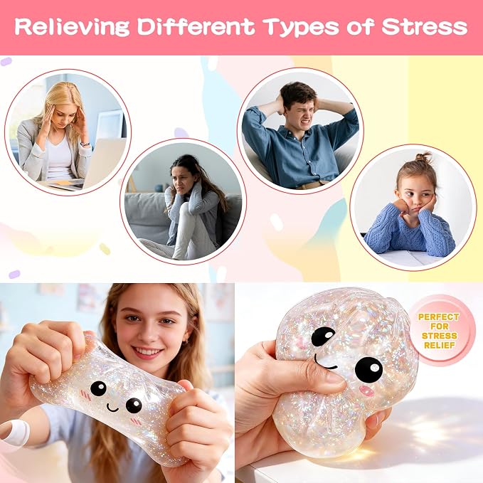 Dumpling Squishy,Glitter Squishy, Large Stress Relief