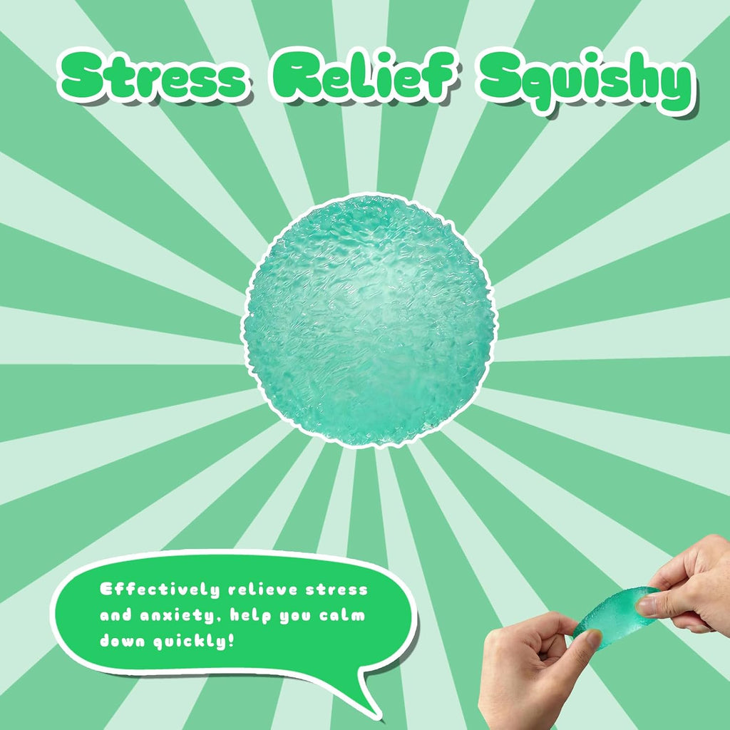 Textured Squishy Ball, 4cm (1.57in) Slow Rising Squeeze Toy for Kids Ages 3+ & Adults, Soft Sensory Desk Toy for Travel, Party Favors & Stocking Stuffers(Small-Green)