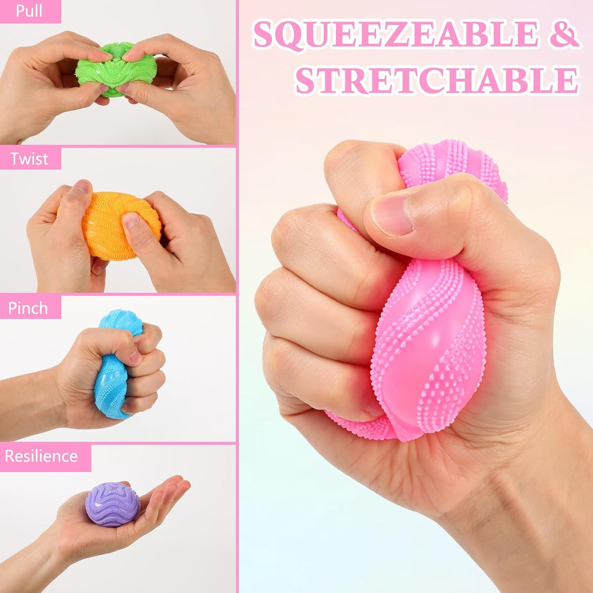 Fuzz Ball Squishy Face Squishy Soft Moldable Cute Slow Rise Relaxing Sensory for Adults (Orange)
