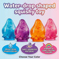 Water Drop Squishy Fidget Toy, Slow Rising Glitter Stress Ball Soft Sensory Squeeze for Anxiety Stress Relief, Classroom Prizes & Party Favors for Teens Adult (Orange)