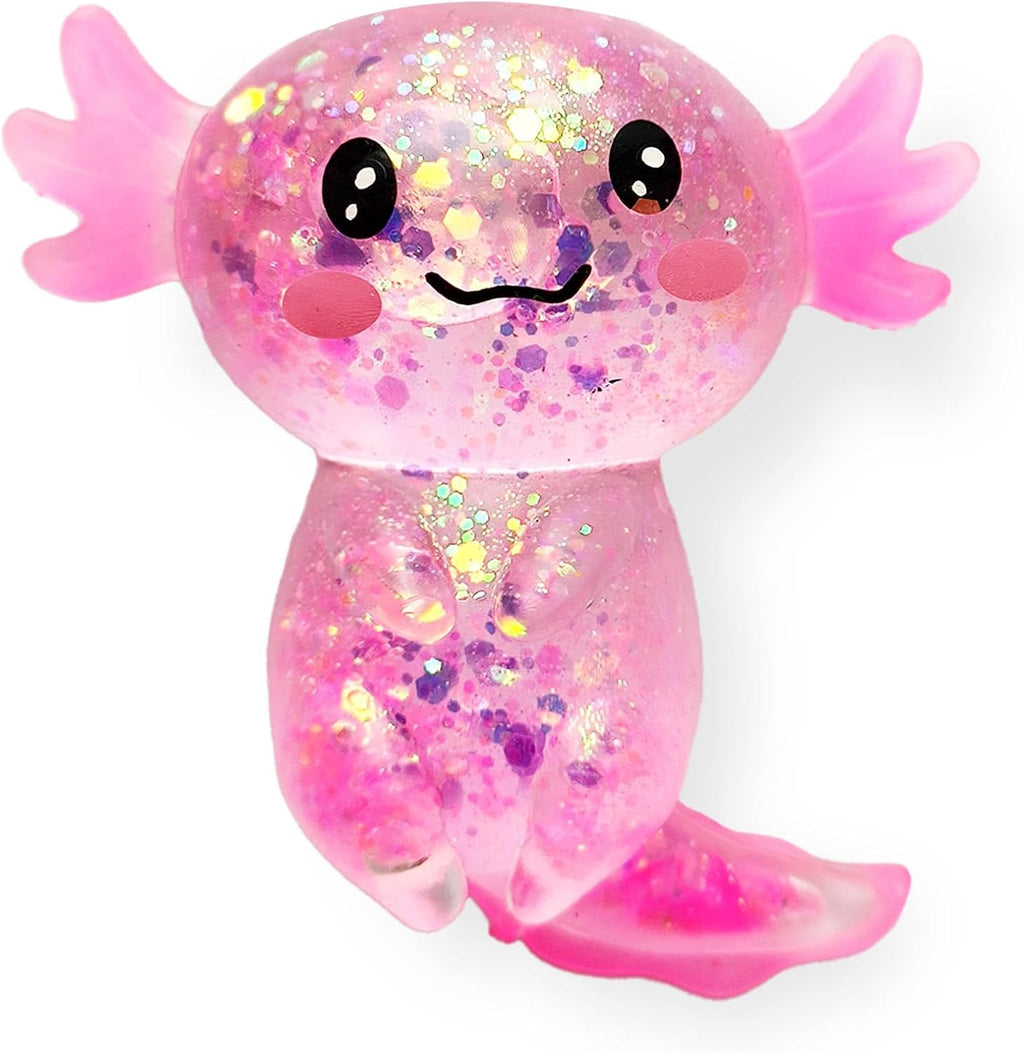 3.54 in Pink Glitter Standing Axolotl Squishy Slow Rising