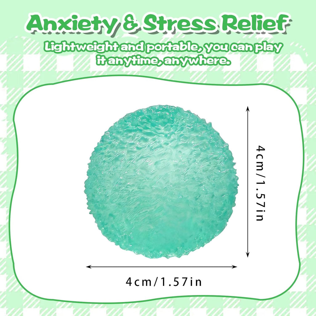 Textured Squishy Ball, 4cm (1.57in) Slow Rising Squeeze Toy for Kids Ages 3+ & Adults, Soft Sensory Desk Toy for Travel, Party Favors & Stocking Stuffers(Small-Green)