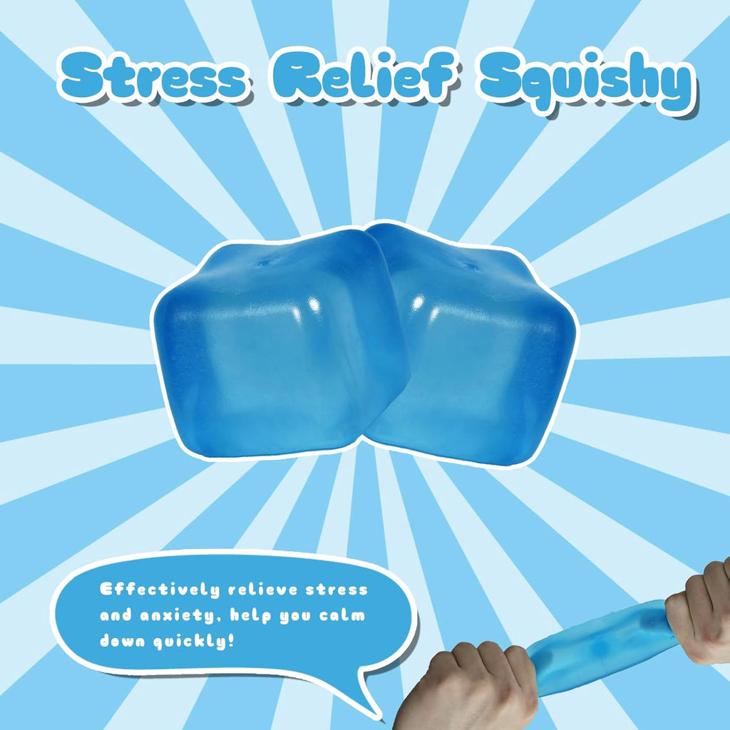 Slow Rising Stress Cube Squeeze Toy, 5cm/1.97in, Kids 3+(Blue)