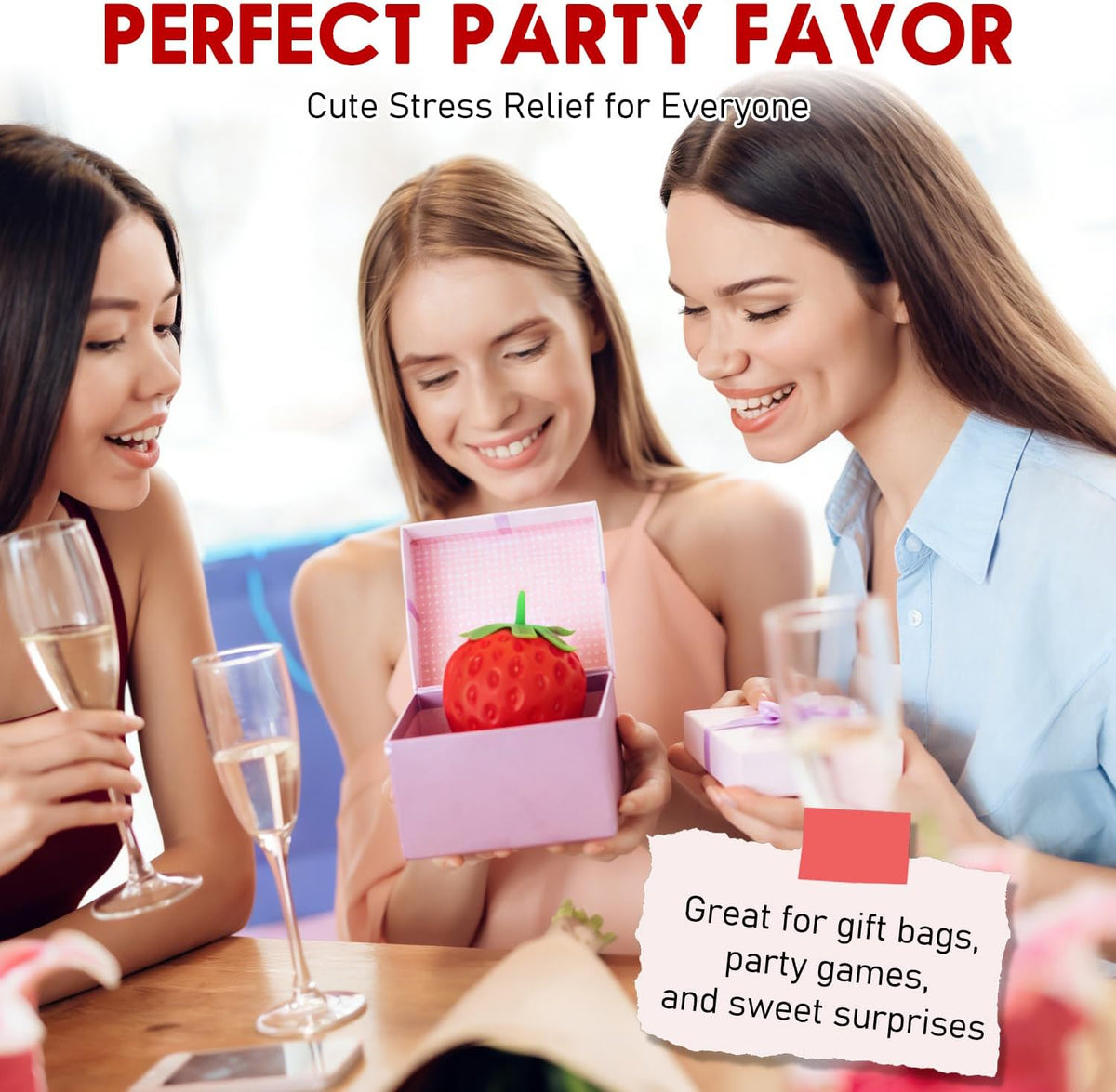 2pcs Squeezable Strawberry Toy,Squeezable Fruit Ball Realistic Strawberry Model Squishy Ultra Moldable Slow Rise Party Favor Pressure Release,Suitable for Adult use in Offices and Homes