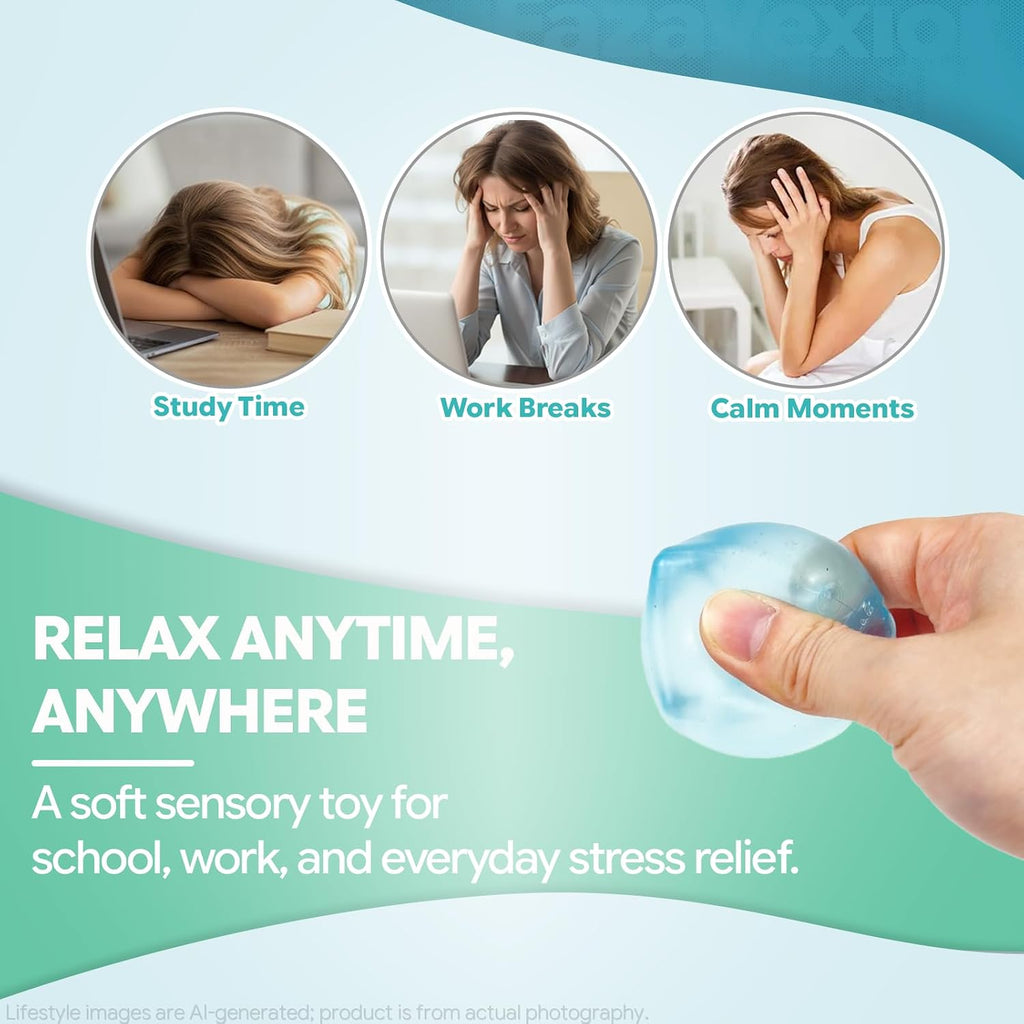Cube-Shaped Squishy Toy, Translucent Sensory Fidget