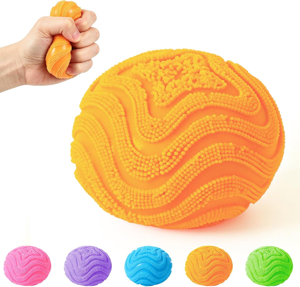 Fuzz Ball Squishy Face Squishy Soft Moldable Cute Slow Rise Relaxing Sensory for Adults (Orange)