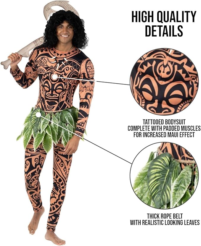 Mens Polynesian Hero Bodysuit Costume