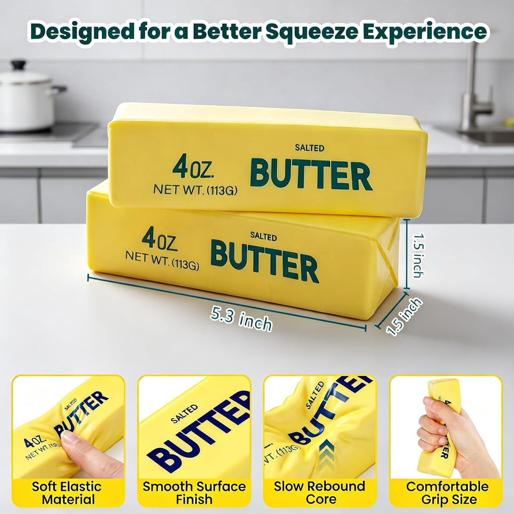 Butter Squishy Slow Rising Squeeze Toys, Yellow, 1PC