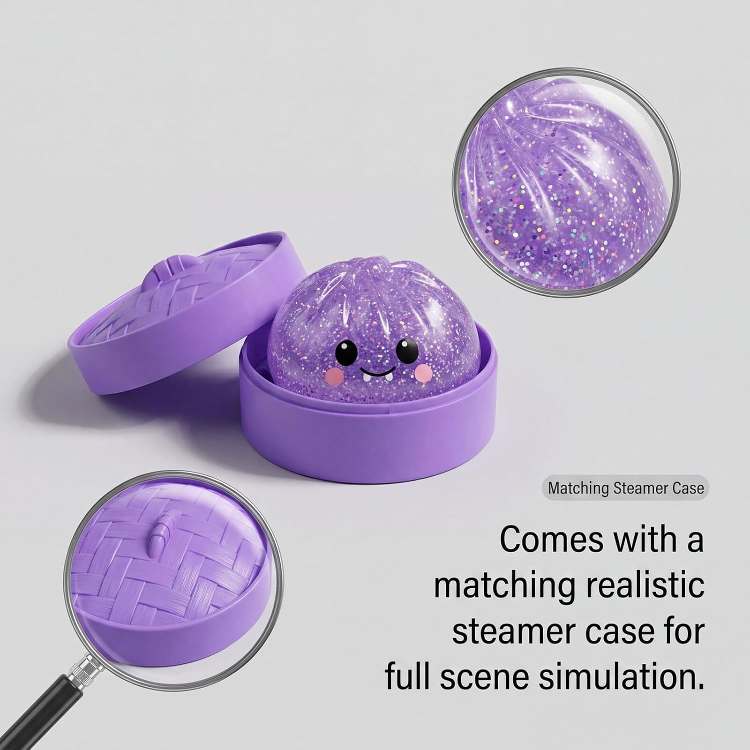 Halloween Spooky Ghost Ornament Squishy Dumpling Figurine for Adult Kid (Purple) | for Adults & Kids
