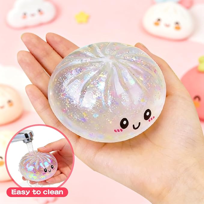Dumpling Squishy,Glitter Squishy, Large Stress Relief