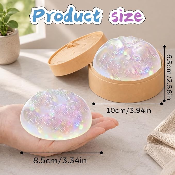 Dumpling Squishy,Glitter Squishy, Large Stress Relief