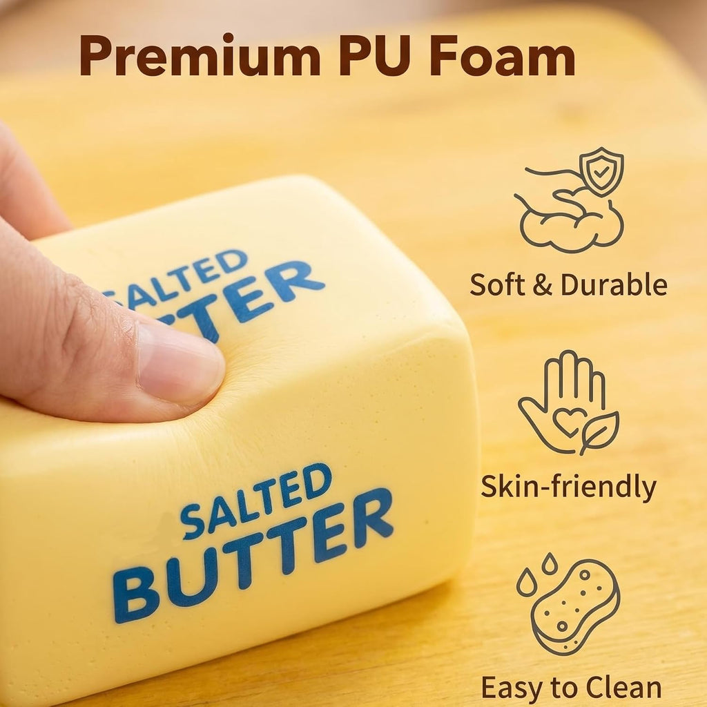 Butter Squishy Slow Rising Squeeze Toys, Yellow, 1PC