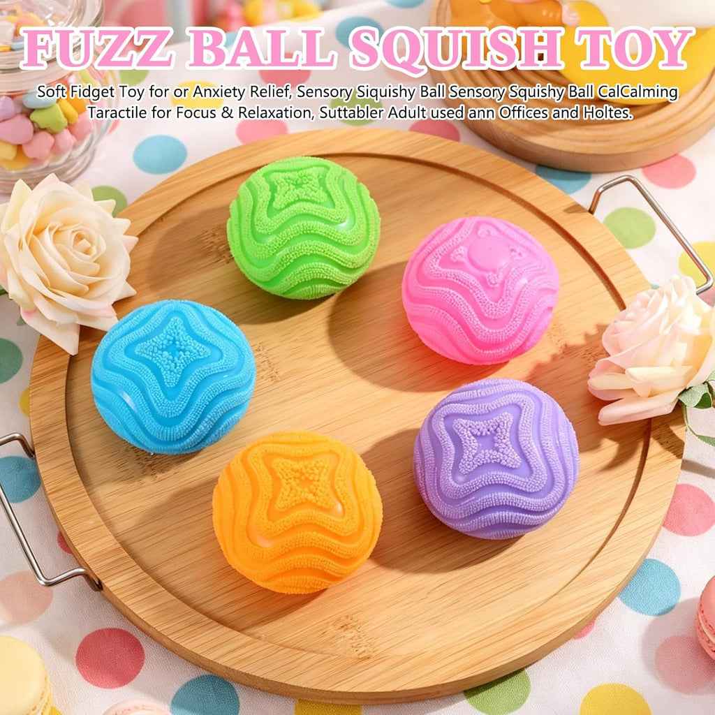 Fuzz Ball Squishy Face Squishy Soft Moldable Cute Slow Rise Relaxing Sensory for Adults (Orange)