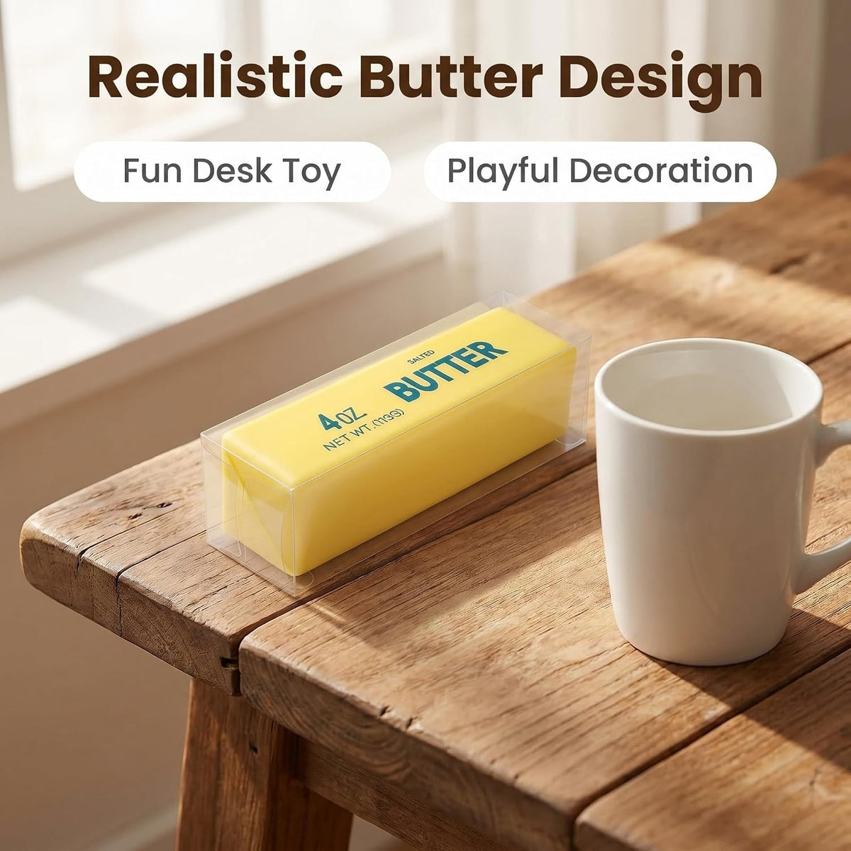 Butter Squishy Slow Rising Squeeze Toys, Yellow, 1PC