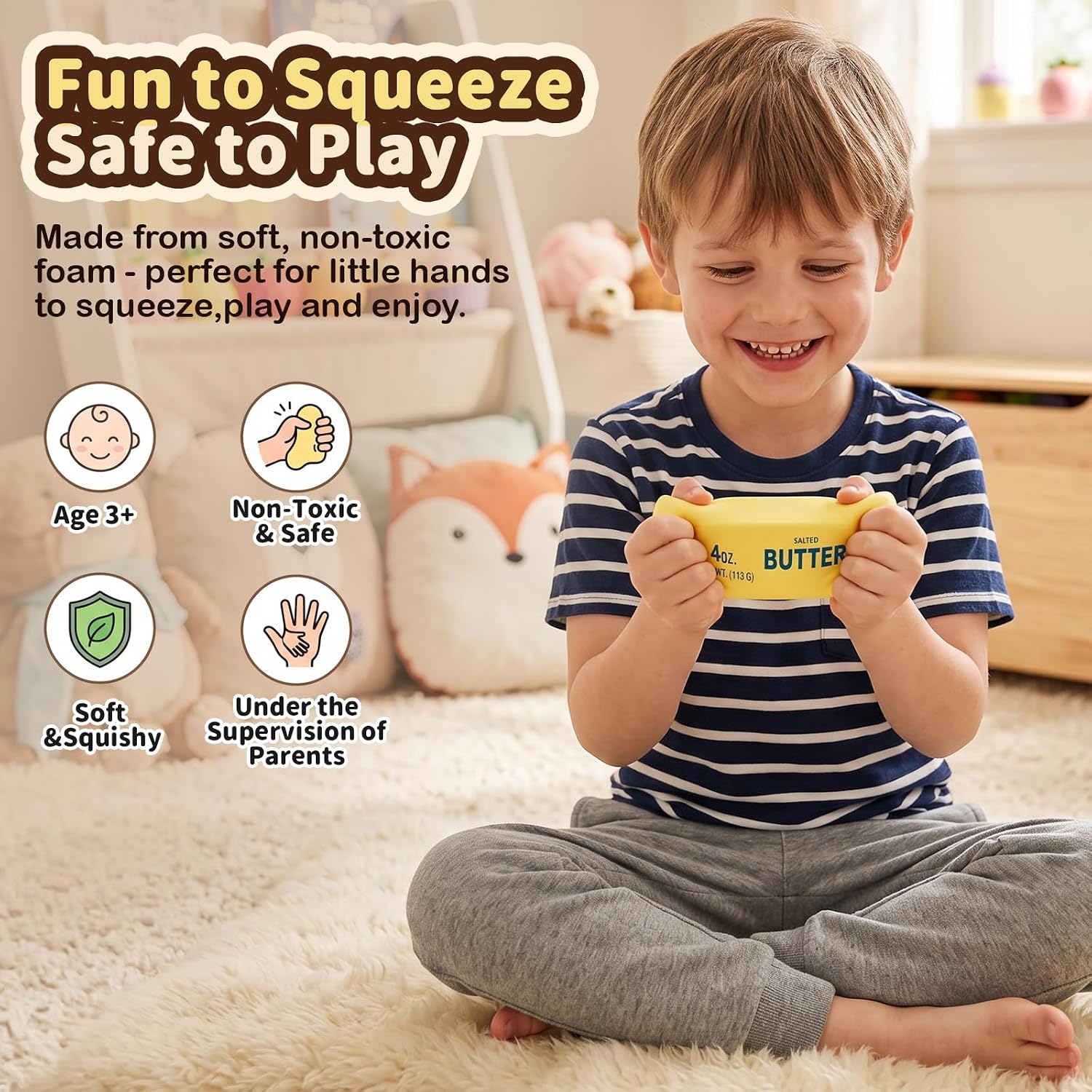 Butter Squishy Slow Rising Stress Reliever Fidget Toy for Adults Kids | Butter Squishy Style
