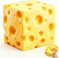Giant Cheese Toy Realistic Design Cheese Smooth Bouncy Soft Rubber for Adult and Child Stress Relief Sensory Toy Gift Prize