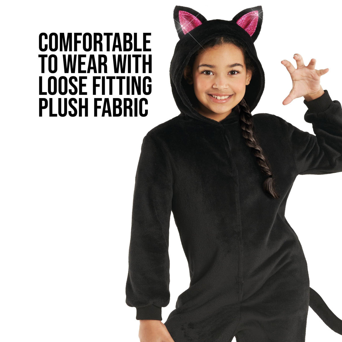 Black Cat Onesie Costume for Girls