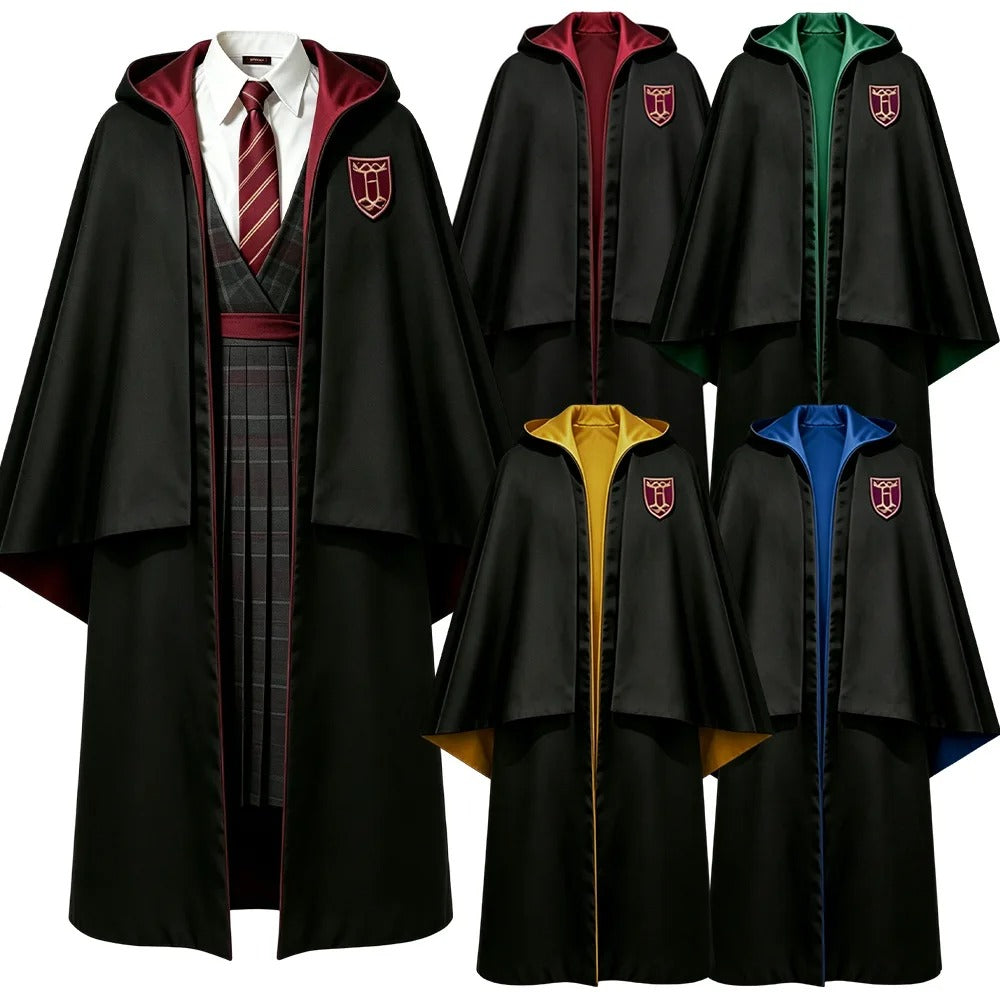 New R school uniform Hogwarts cosplay, cloak magic robe, Halloween stage performance costume graduation and school seas