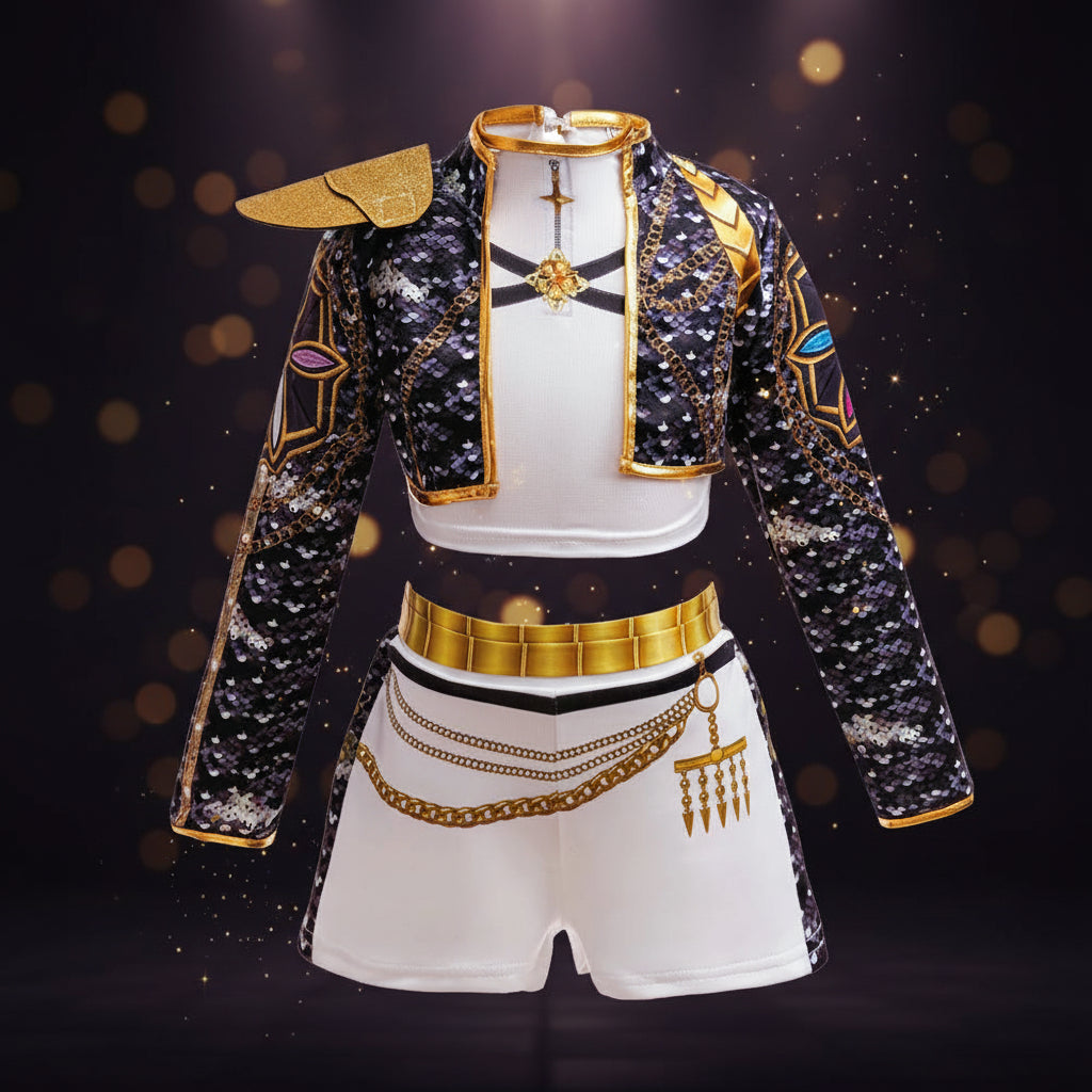 Set Girls Korean Music Costume Jacket Shirt Short Superstar Dance Singer Show Halloween Cosplay Birthday Party Outfit