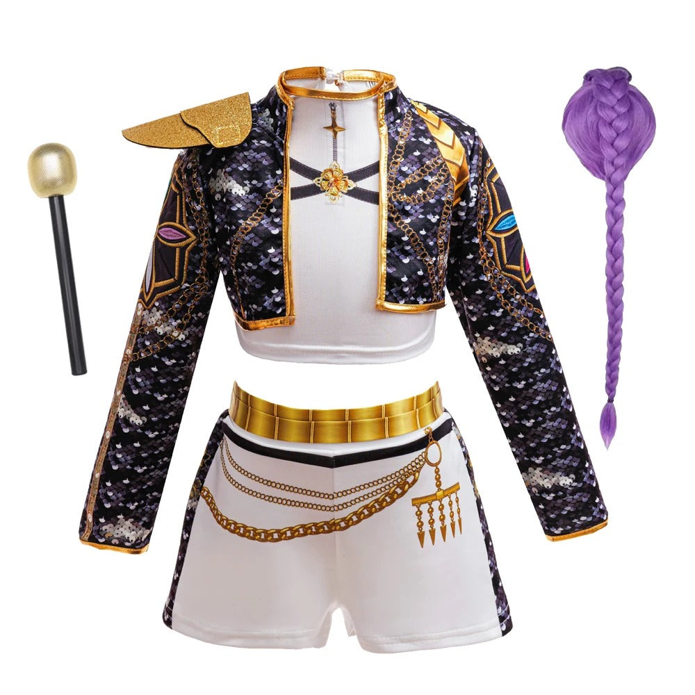 Set Girls Korean Music Costume Jacket Shirt Short Superstar Dance Singer Show Halloween Cosplay Birthday Party Outfit