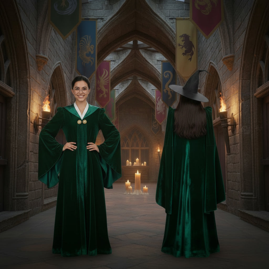 School of Witchcraft and Wizardry Costume, Professor Mileva McGonagall Hogwarts College Presidentis Robe, Halloween Costume