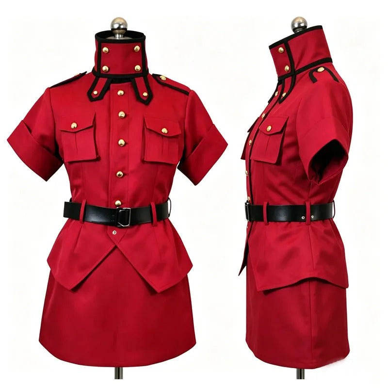 Customized Anime Hellsing Herushingu Seras Victoria Red Cosplay Costume