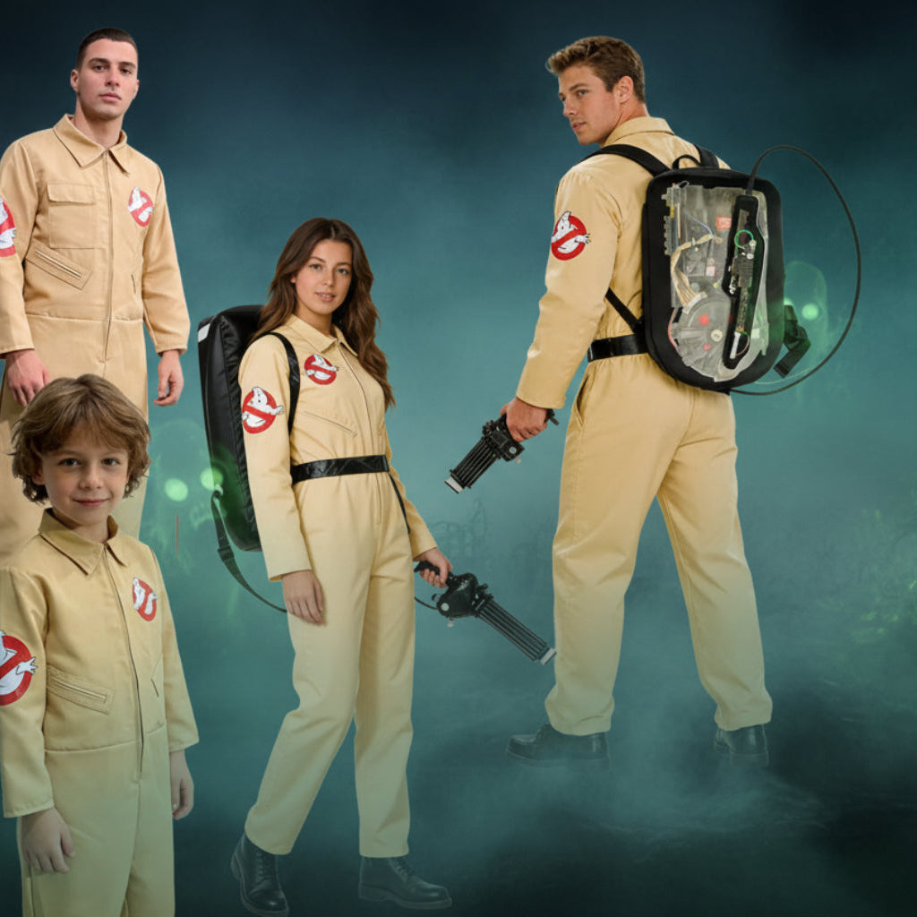 NEW GhostBusters Halloween Costumes Cosplay For Men Adult Women Ghost Busters Jumpsuits with Proton Pack Carnival Suits Clothes