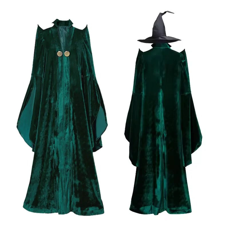 School of Witchcraft and Wizardry Costume, Professor Mileva McGonagall Hogwarts College Presidentis Robe, Halloween Costume