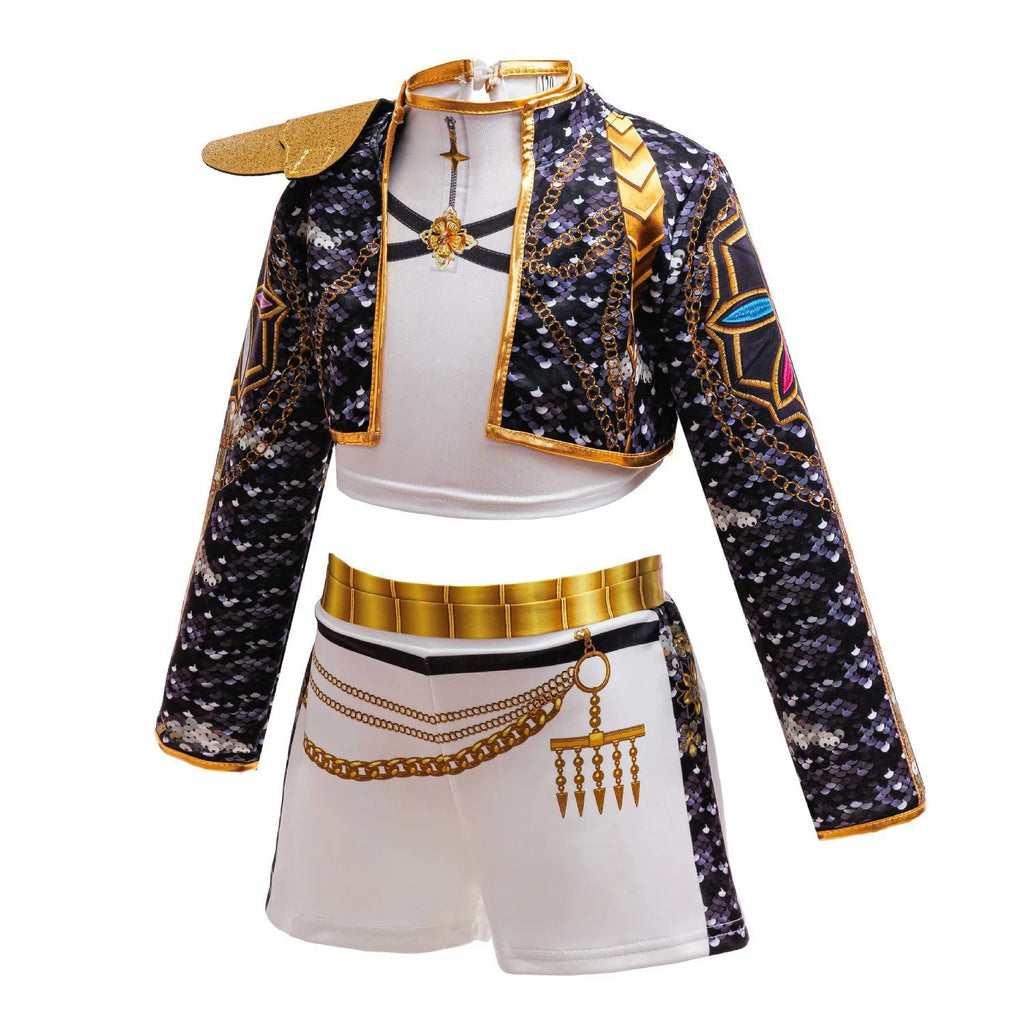 Set Girls Korean Music Costume Jacket Shirt Short Superstar Dance Singer Show Halloween Cosplay Birthday Party Outfit
