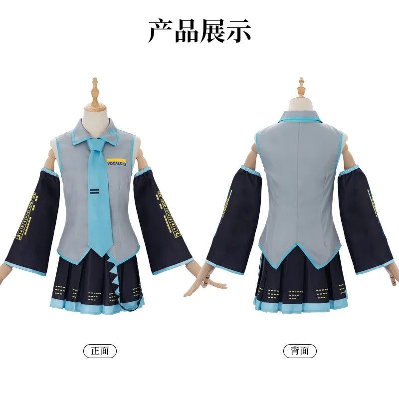 Anime Character Performance Clothes MIKU Anime Clothes Cosplay Clothes JK Skirt Same Suit Wig Accessories Halloween Costume