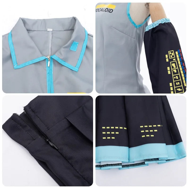 Anime Character Performance Clothes MIKU Anime Clothes Cosplay Clothes JK Skirt Same Suit Wig Accessories Halloween Costume
