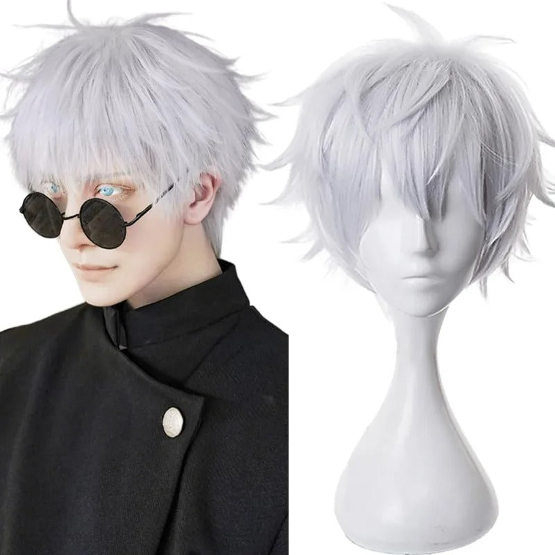 Jujutsu JJK High School Gojo Satoru Cosplay Costume Uniform for Men Women Shirt Pants Wig Halloween Uniform Full Sets