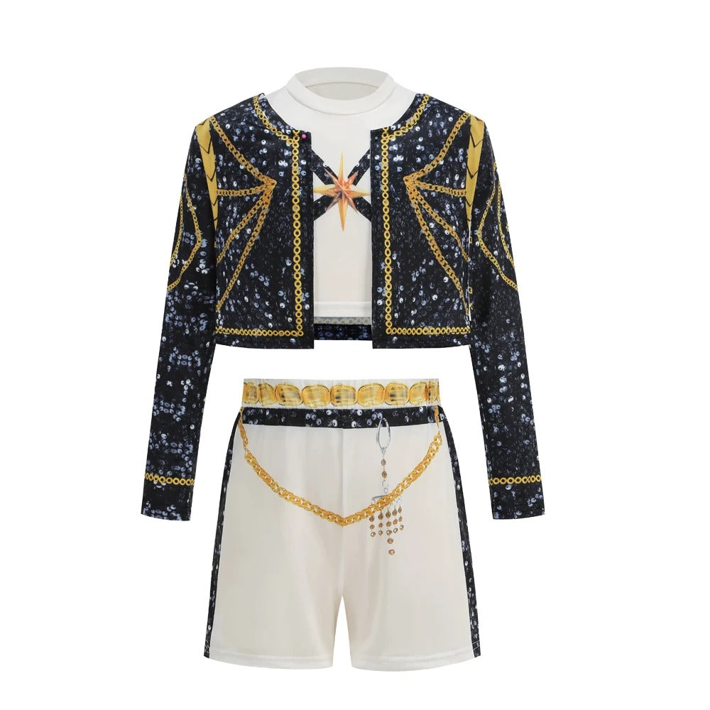 Set Girls Korean Music Costume Jacket Shirt Short Superstar Dance Singer Show Halloween Cosplay Birthday Party Outfit