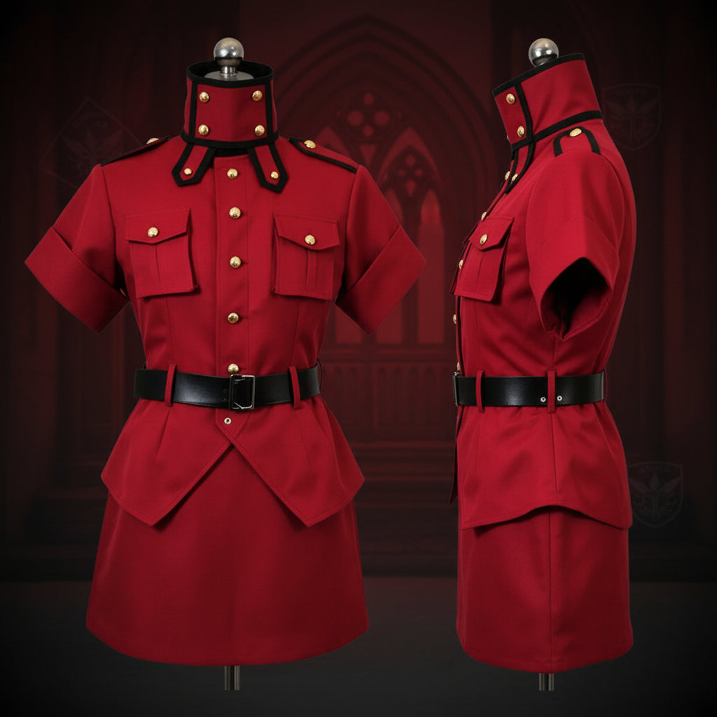Customized Anime Hellsing Herushingu Seras Victoria Red Cosplay Costume