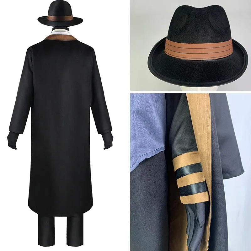 Nakahara Chuuya Cosplay Costume Include Hat Uniform Trench Coat Pants Big Size Outfits Halloween Party for Comic Con