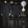 Jujutsu JJK High School Gojo Satoru Cosplay Costume Uniform for Men Women Shirt Pants Wig Halloween Uniform Full Sets