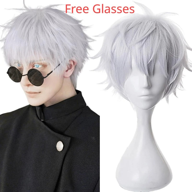 Jujutsu JJK High School Gojo Satoru Cosplay Costume Uniform for Men Women Shirt Pants Wig Halloween Uniform Full Sets