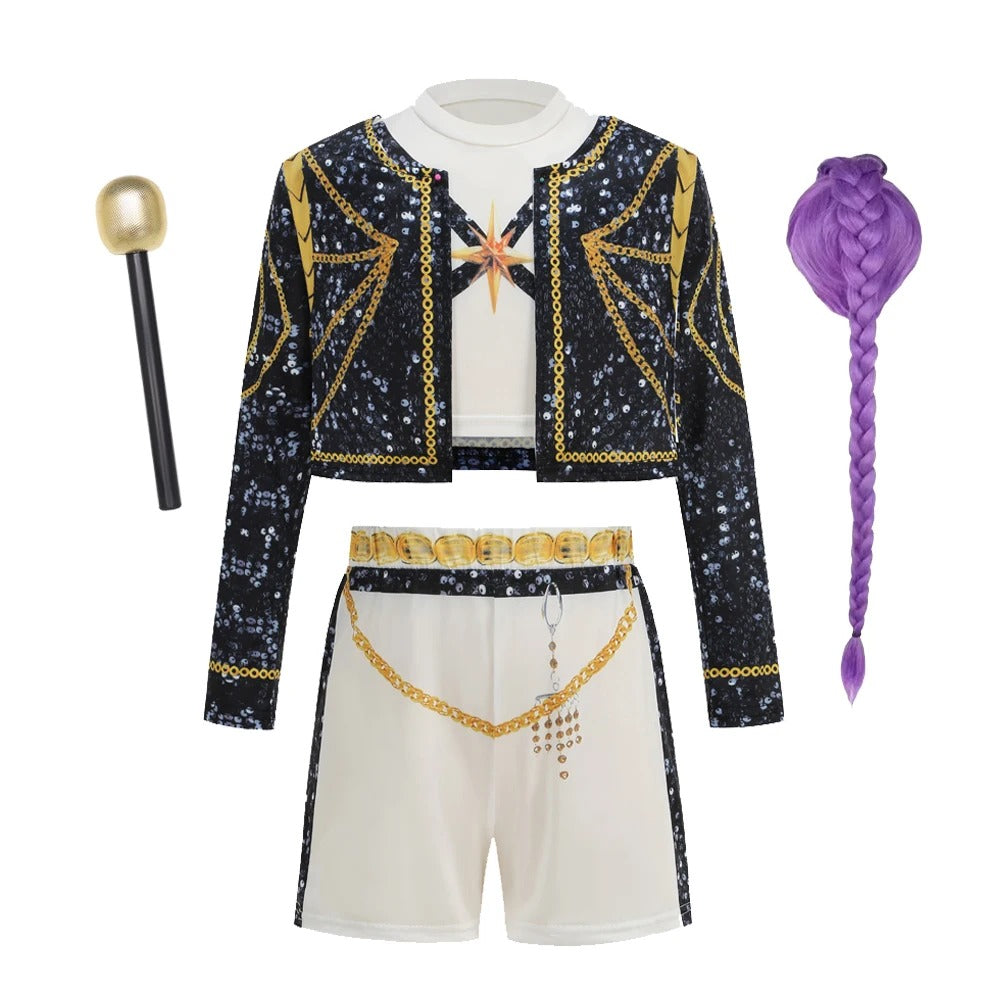 Set Girls Korean Music Costume Jacket Shirt Short Superstar Dance Singer Show Halloween Cosplay Birthday Party Outfit