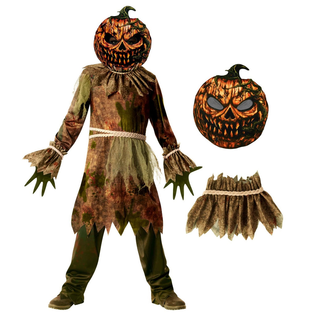 Scary Pumpkin Scarecrow Costume Kids
