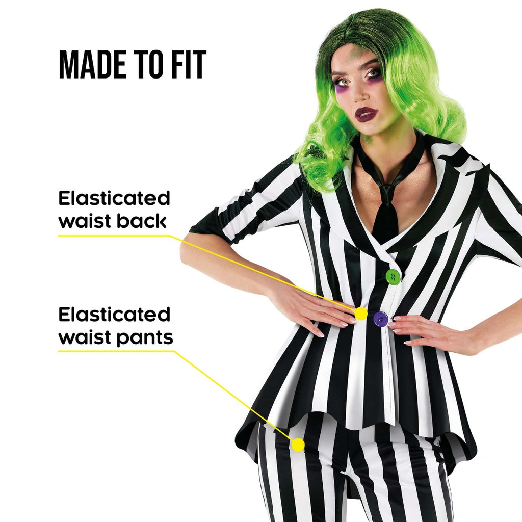 80s Striped Suit Movie Ghost Costume Womens