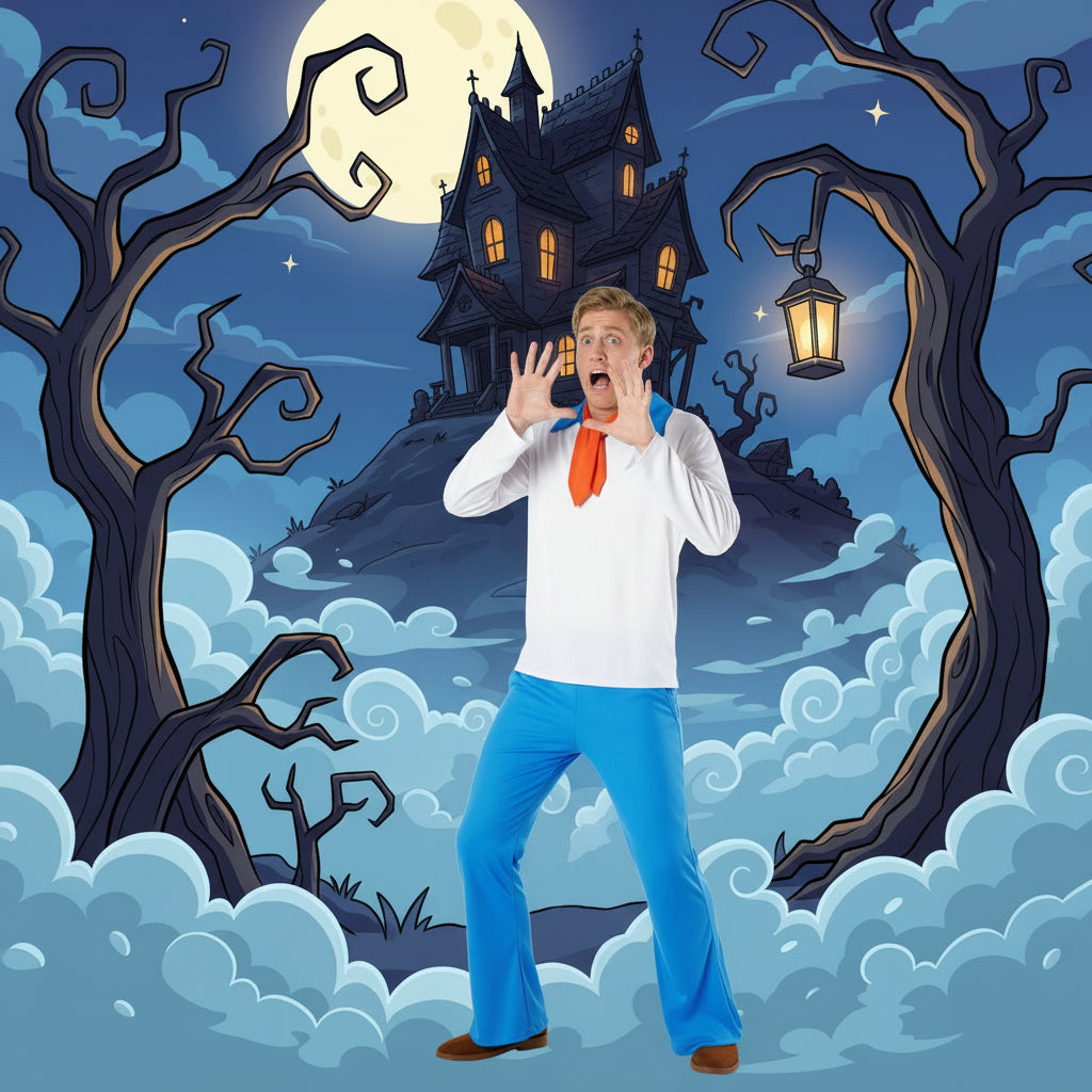 Mens Cartoon Mystery Gang Leader Costume