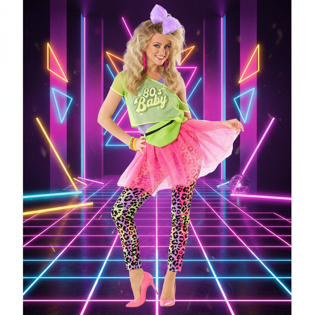 80s Neon Tutu Costume Womens