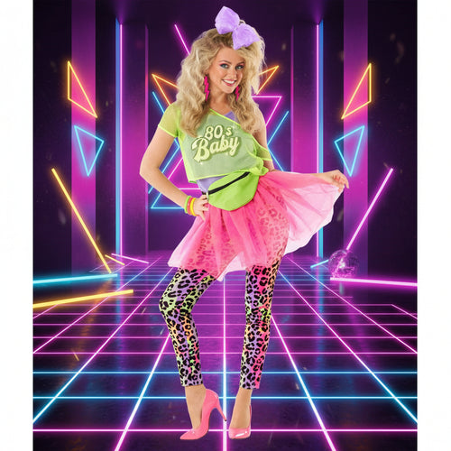 80s Neon Tutu Costume Womens