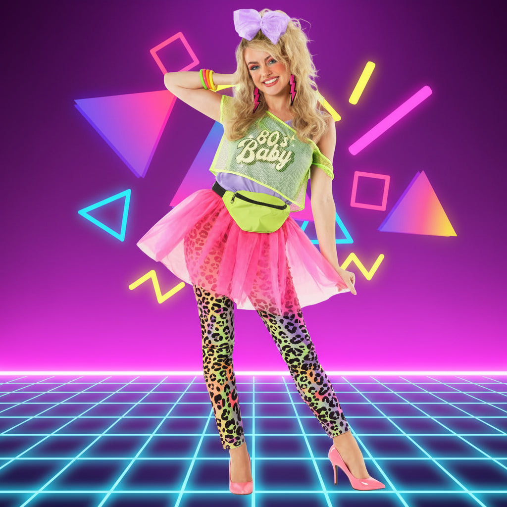 80s Neon Tutu Costume Womens