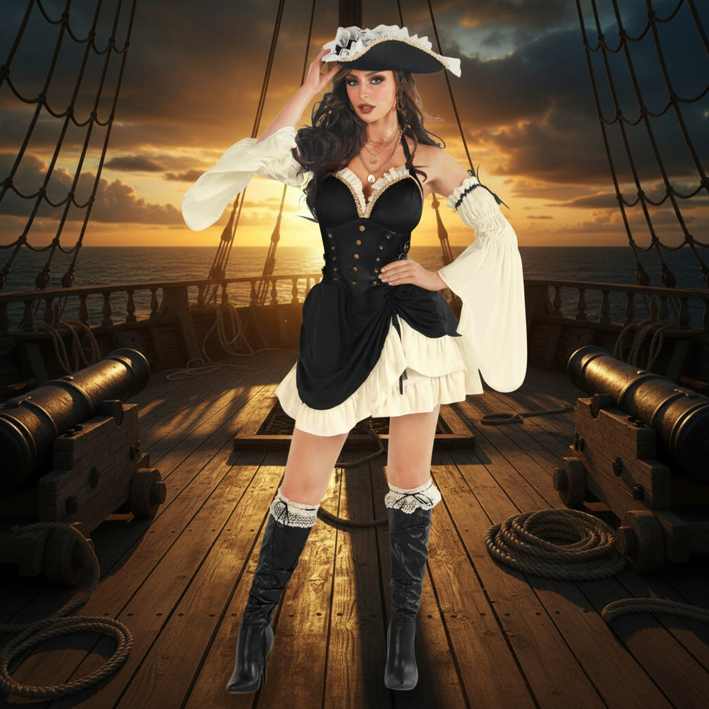 Sexy Pirate Captain Costume Womens
