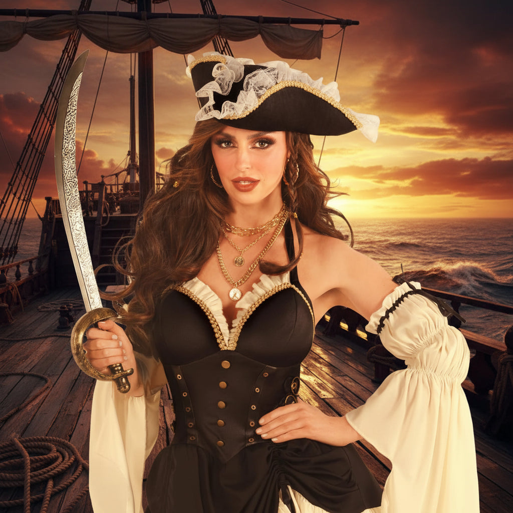 Sexy Pirate Captain Costume Womens